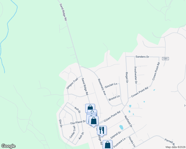 map of restaurants, bars, coffee shops, grocery stores, and more near 114 Rosemary Avenue in Hubert