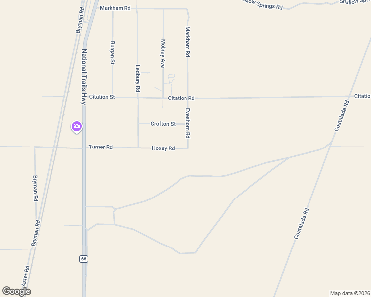 map of restaurants, bars, coffee shops, grocery stores, and more near 16262 Hoxey Road in Oro Grande