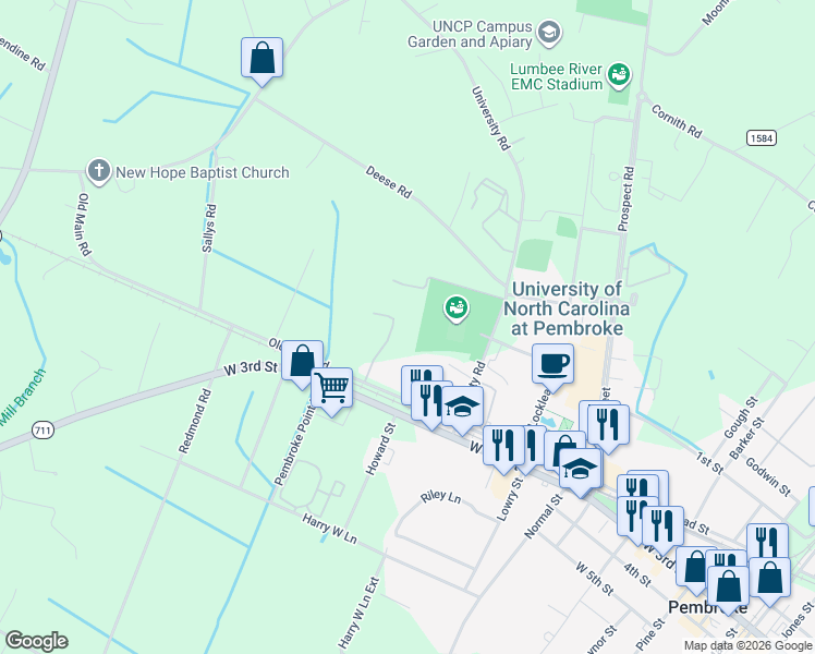 map of restaurants, bars, coffee shops, grocery stores, and more near 8900 Dogwood Road in Pembroke
