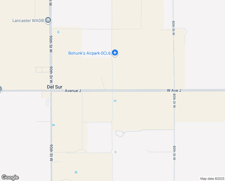 map of restaurants, bars, coffee shops, grocery stores, and more near 8500 West Avenue J in Lancaster