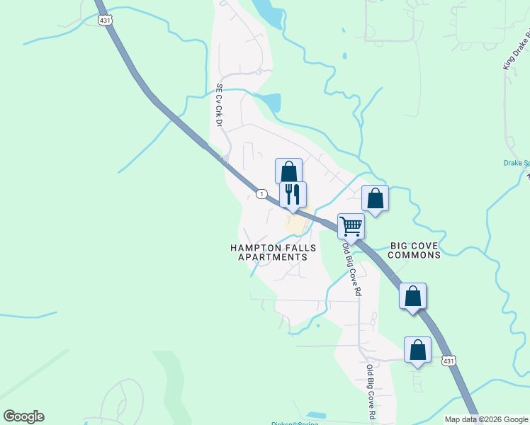 map of restaurants, bars, coffee shops, grocery stores, and more near 5546 U.S. 431 in Brownsboro