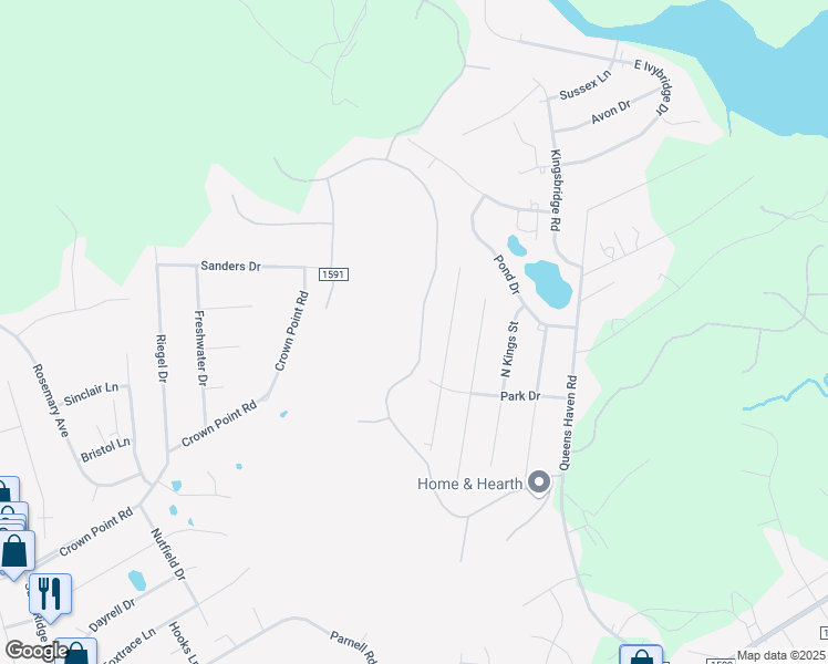 map of restaurants, bars, coffee shops, grocery stores, and more near 257 Inverness Drive in Hubert