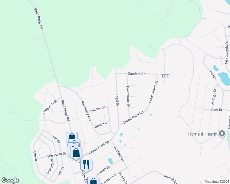 map of restaurants, bars, coffee shops, grocery stores, and more near 622-624 Parsley Drive in Hubert