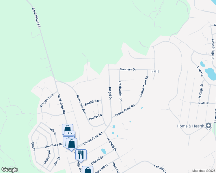 map of restaurants, bars, coffee shops, grocery stores, and more near 46 Riegel Drive in Hubert