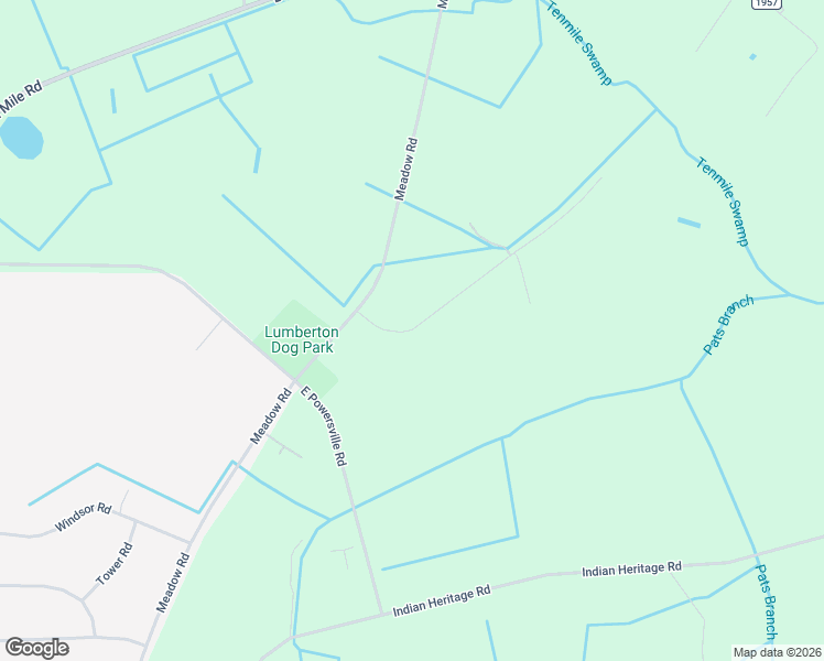map of restaurants, bars, coffee shops, grocery stores, and more near Burns Road in Lumberton