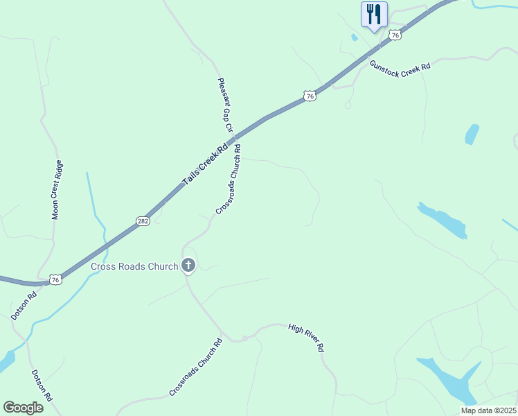 map of restaurants, bars, coffee shops, grocery stores, and more near in Tails Creek
