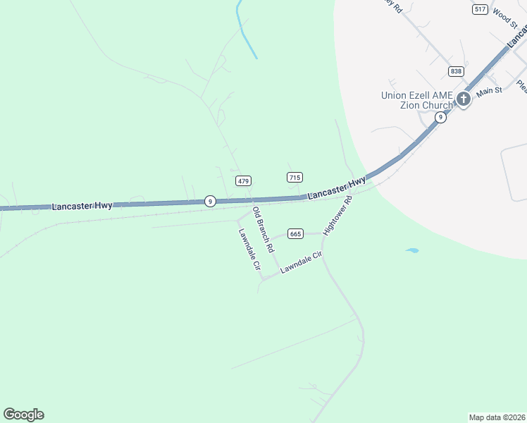 map of restaurants, bars, coffee shops, grocery stores, and more near 5315 Old Branch Road in Fort Lawn