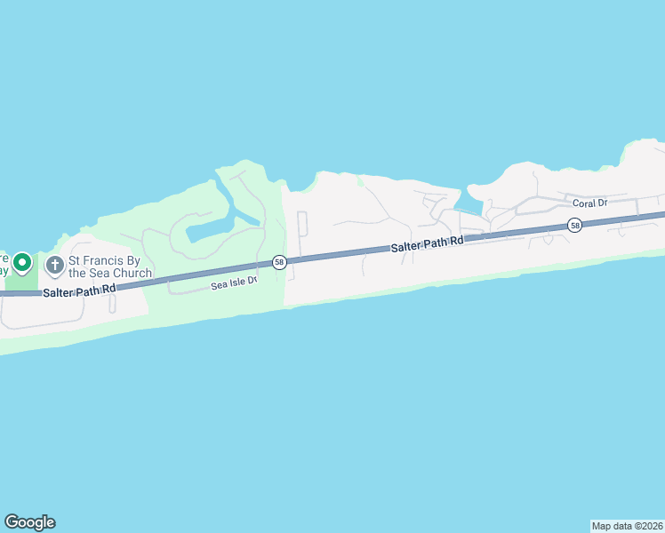 map of restaurants, bars, coffee shops, grocery stores, and more near 634-648 Salter Path Road in Pine Knoll Shores