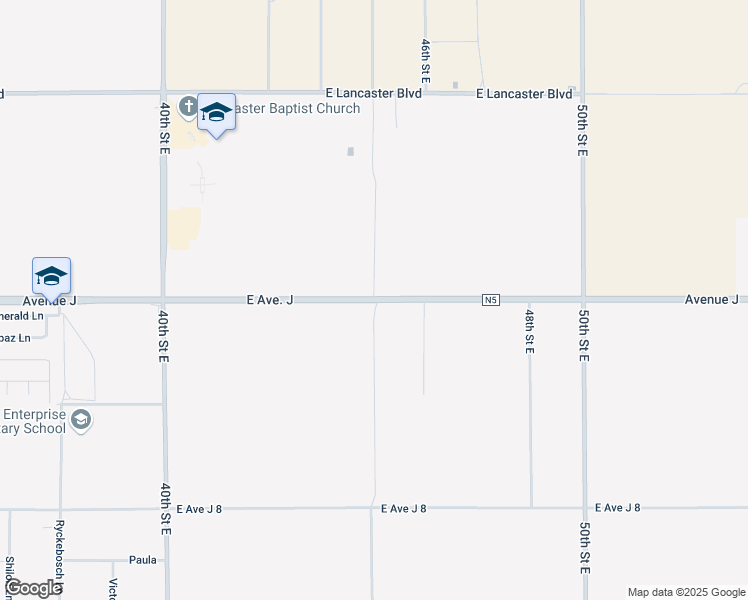 map of restaurants, bars, coffee shops, grocery stores, and more near 4362 Avenue J in Lancaster