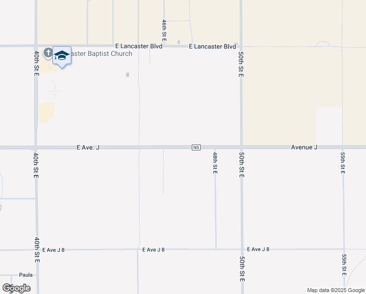 map of restaurants, bars, coffee shops, grocery stores, and more near East Avenue J in Lancaster