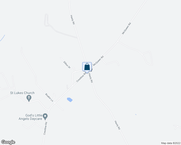 map of restaurants, bars, coffee shops, grocery stores, and more near 7801 Hasty Road in Laurinburg