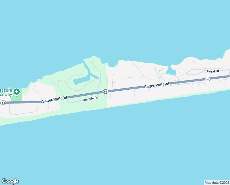 map of restaurants, bars, coffee shops, grocery stores, and more near 104 Sandpiper Lane in Atlantic Beach
