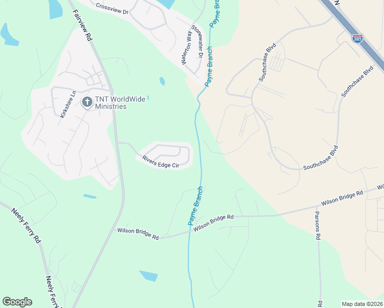 map of restaurants, bars, coffee shops, grocery stores, and more near 250 Rivers Edge Circle in Simpsonville
