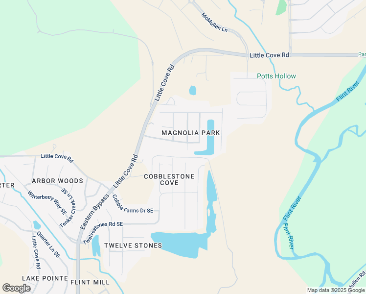 map of restaurants, bars, coffee shops, grocery stores, and more near 2930 Magnolia Park Drive Southeast in Owens Cross Roads