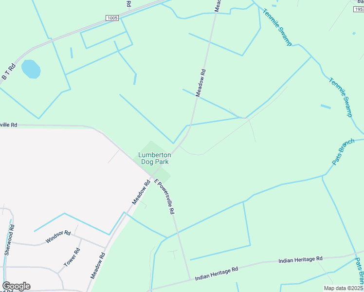 map of restaurants, bars, coffee shops, grocery stores, and more near 1 Burns Road in Lumberton