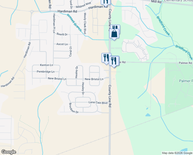 map of restaurants, bars, coffee shops, grocery stores, and more near 204 New Bristol Lane in Madison