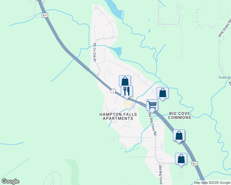 map of restaurants, bars, coffee shops, grocery stores, and more near 5546 U.S. 431 in Brownsboro