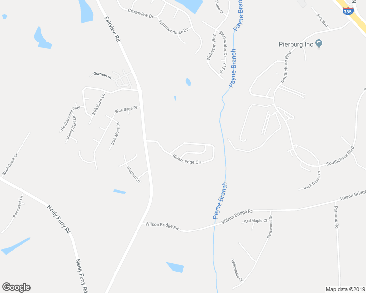 map of restaurants, bars, coffee shops, grocery stores, and more near 321 Rivers Edge Circle in Simpsonville