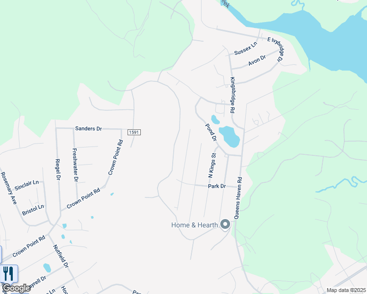 map of restaurants, bars, coffee shops, grocery stores, and more near 317 North Winchester Lane in Hubert