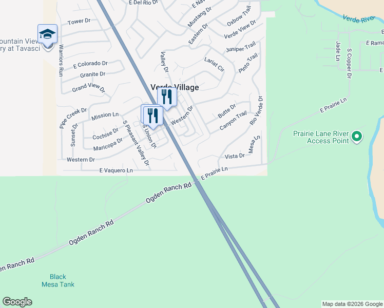map of restaurants, bars, coffee shops, grocery stores, and more near 4224 Canyon Trail in Cottonwood