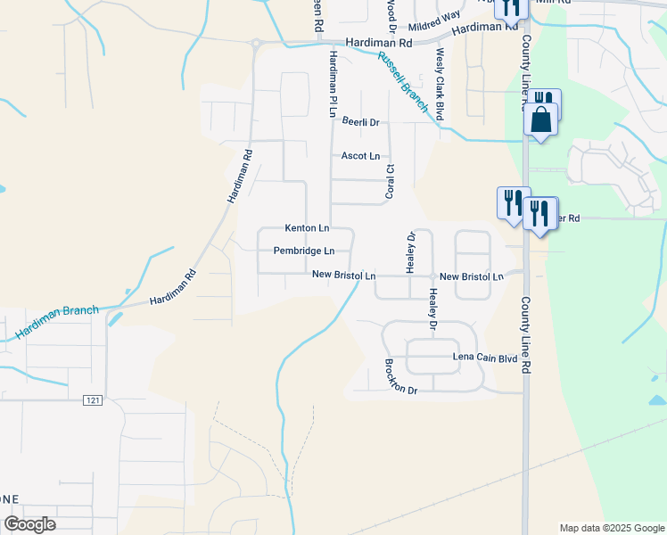 map of restaurants, bars, coffee shops, grocery stores, and more near 248 New Bristol Lane in Madison