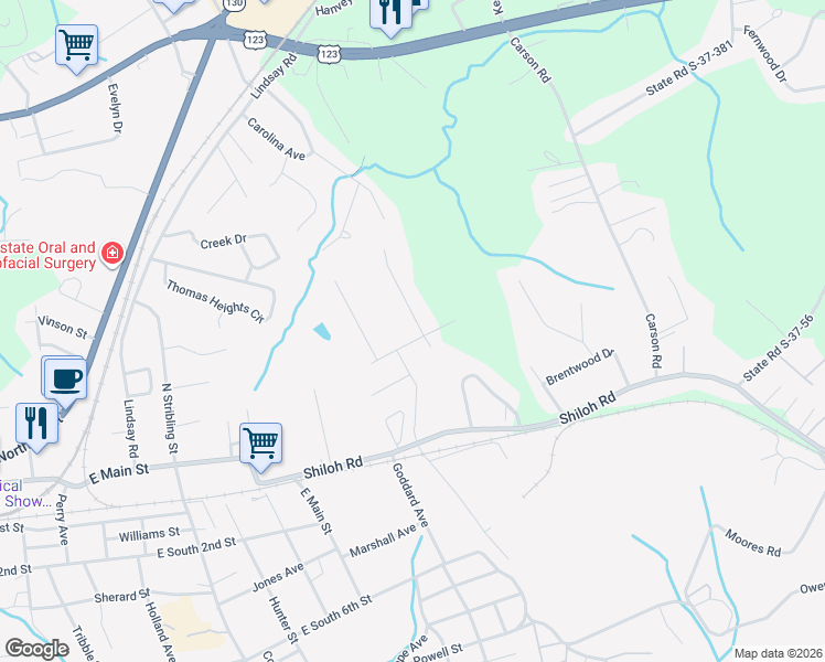map of restaurants, bars, coffee shops, grocery stores, and more near 606 Providence Point Drive in Seneca