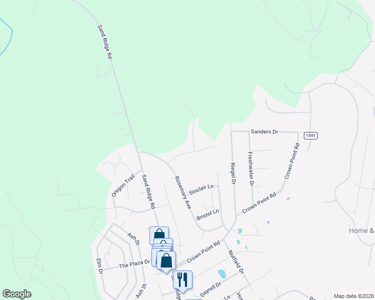 map of restaurants, bars, coffee shops, grocery stores, and more near 213 Lockwood Court in Hubert