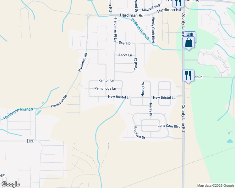 map of restaurants, bars, coffee shops, grocery stores, and more near 248 New Bristol Lane in Madison