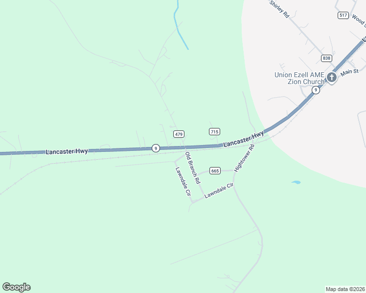 map of restaurants, bars, coffee shops, grocery stores, and more near 5315 Old Branch Road in Fort Lawn