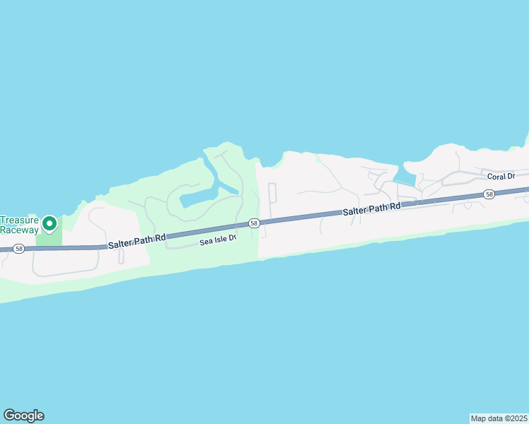 map of restaurants, bars, coffee shops, grocery stores, and more near 104 Sandpiper Lane in Atlantic Beach