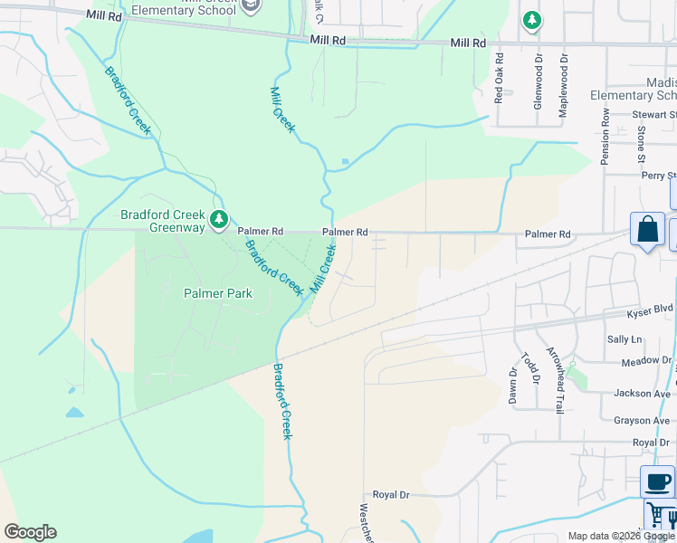 map of restaurants, bars, coffee shops, grocery stores, and more near 116 Waxwing Street in Madison