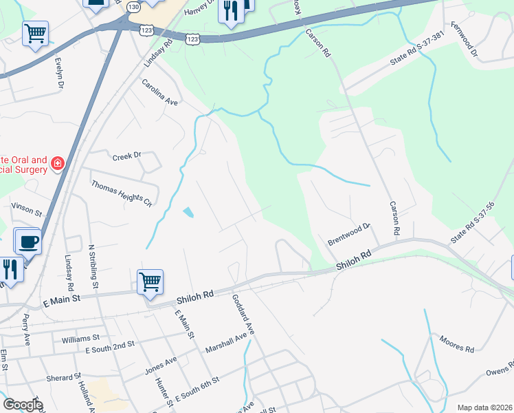 map of restaurants, bars, coffee shops, grocery stores, and more near 606 Providence Point Dr in Seneca