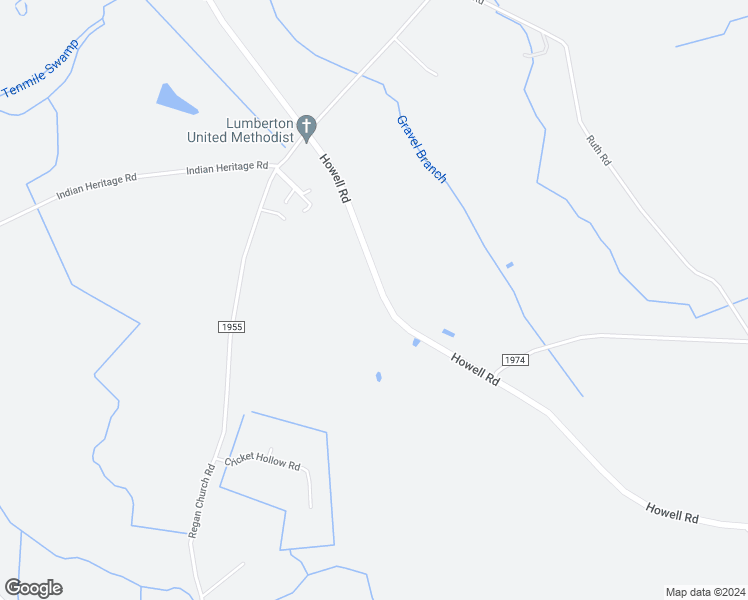 map of restaurants, bars, coffee shops, grocery stores, and more near 5288 Howell Road in Lumberton