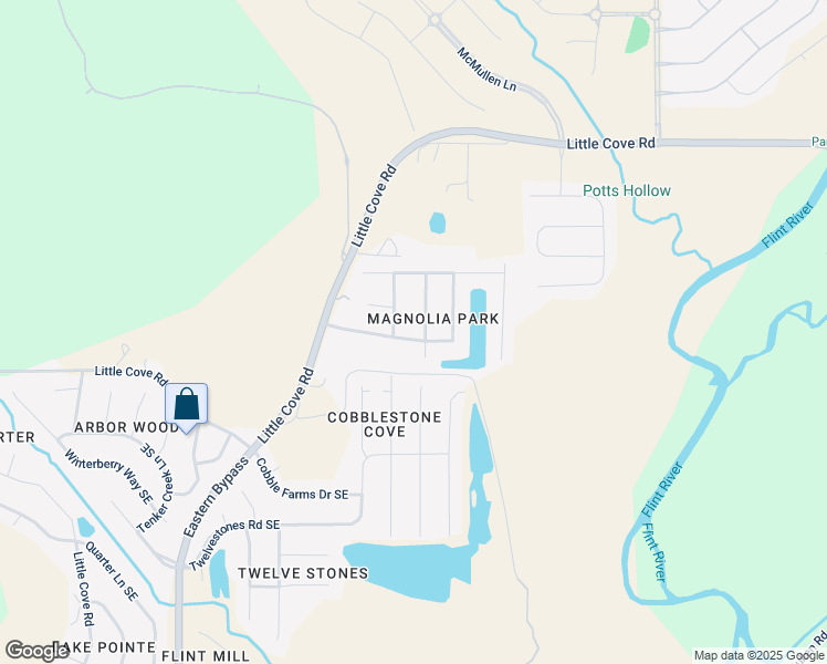 map of restaurants, bars, coffee shops, grocery stores, and more near 2930 Magnolia Park Drive Southeast in Owens Cross Roads