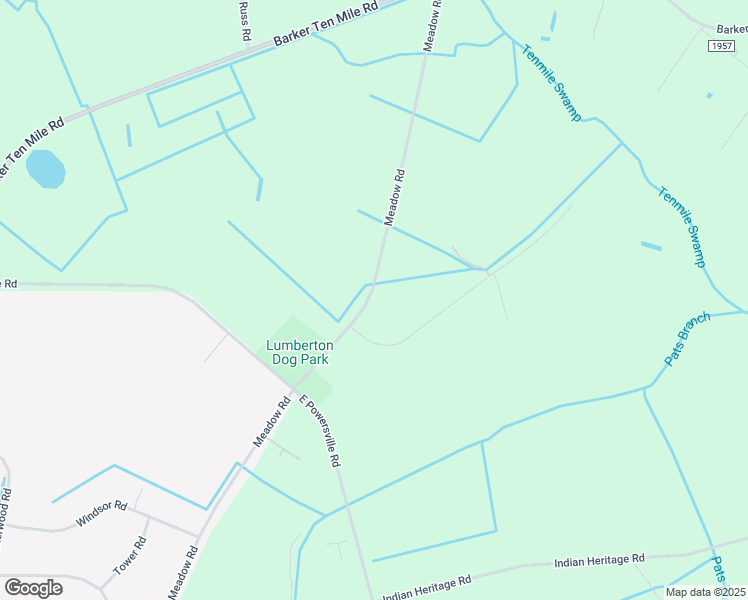 map of restaurants, bars, coffee shops, grocery stores, and more near 4254 Meadow Road in Lumberton