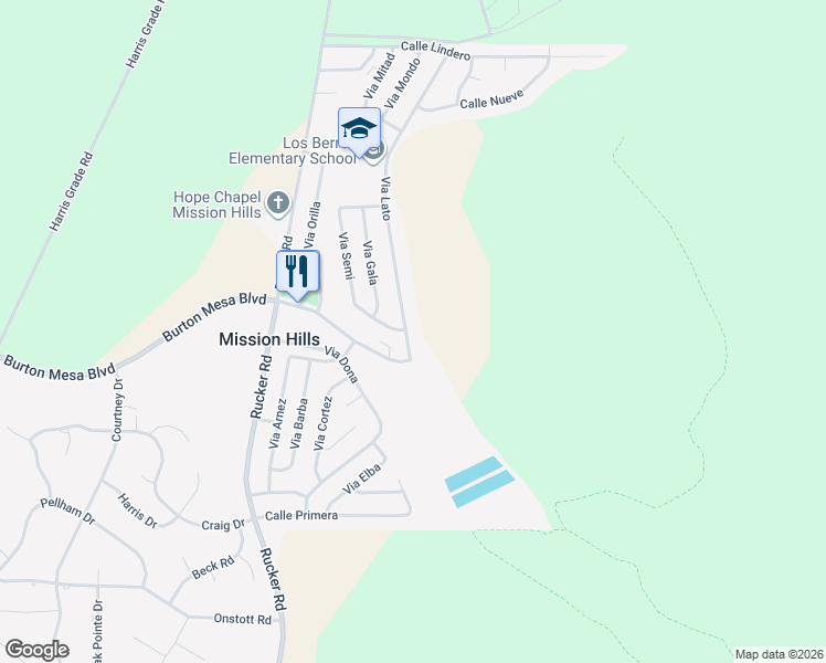 map of restaurants, bars, coffee shops, grocery stores, and more near 3536 Via Lato in Lompoc