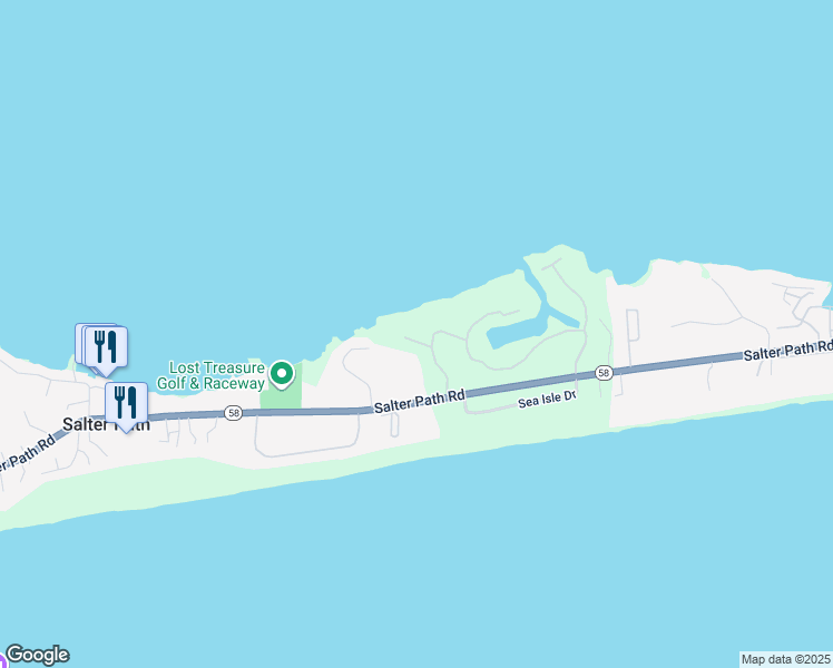 map of restaurants, bars, coffee shops, grocery stores, and more near 500 Sea Isle Court in Indian Beach