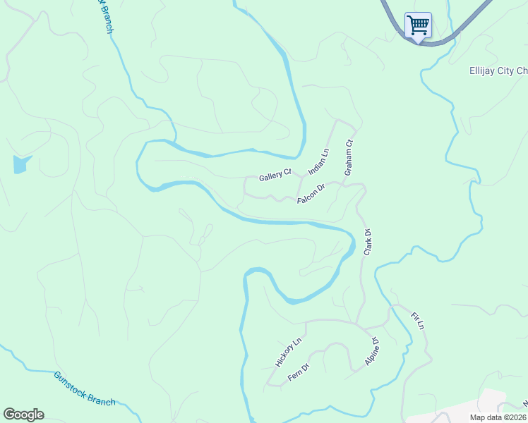 map of restaurants, bars, coffee shops, grocery stores, and more near 398 Clark Trail in Ellijay