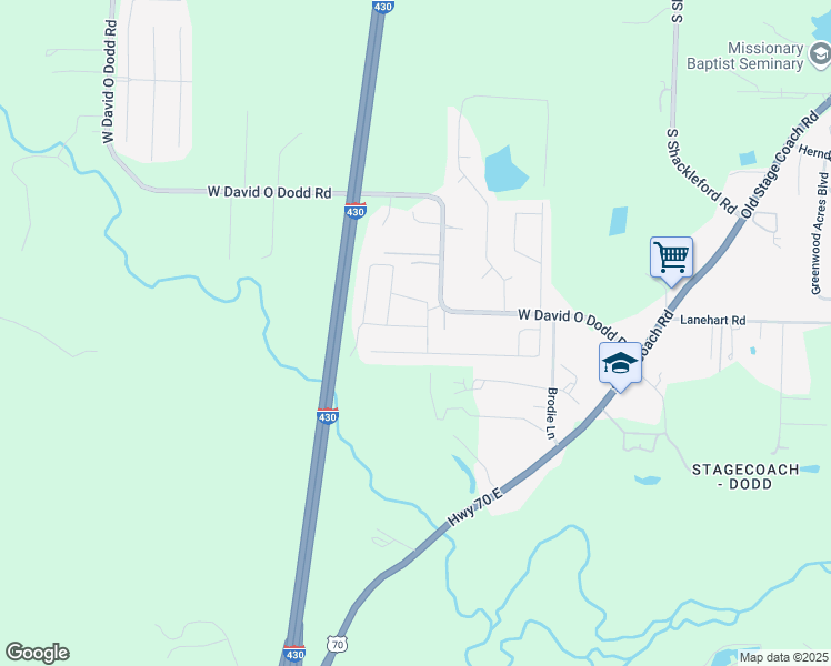 map of restaurants, bars, coffee shops, grocery stores, and more near 60 Woodridge Drive in Little Rock