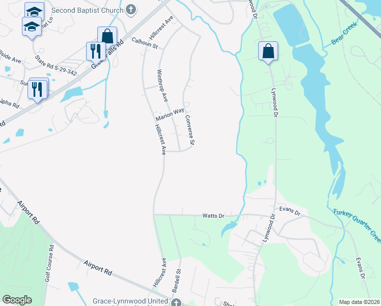 map of restaurants, bars, coffee shops, grocery stores, and more near 1665 Winthrop Avenue in Lancaster