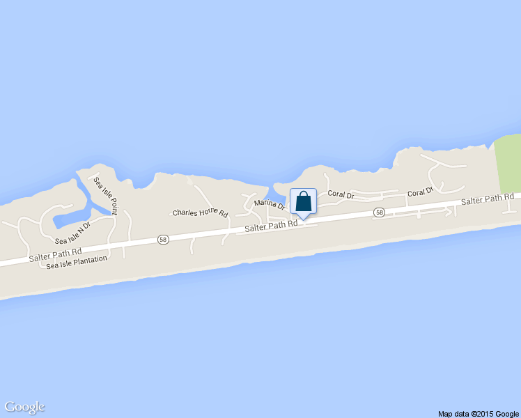 map of restaurants, bars, coffee shops, grocery stores, and more near 590 Marina Drive in Pine Knoll Shores