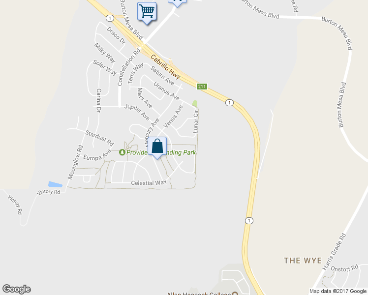 map of restaurants, bars, coffee shops, grocery stores, and more near 532 Palomar Circle in Lompoc