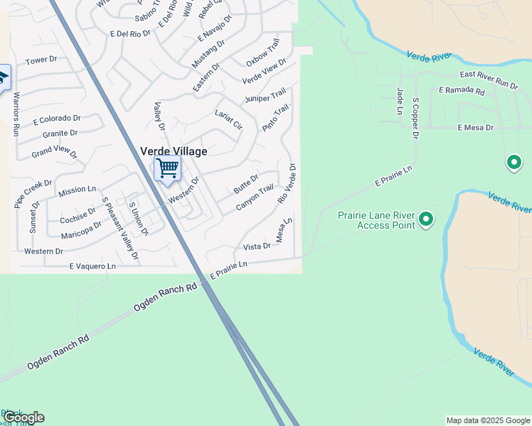 map of restaurants, bars, coffee shops, grocery stores, and more near 2648 Rio Verde Drive in Cottonwood