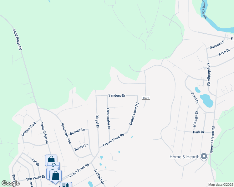 map of restaurants, bars, coffee shops, grocery stores, and more near 64 Sanders Drive in Hubert