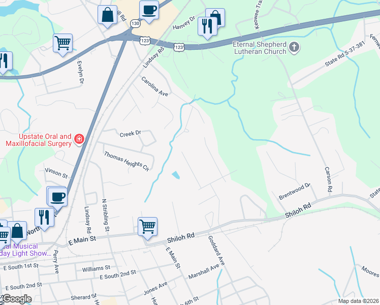map of restaurants, bars, coffee shops, grocery stores, and more near 328 Ravens View Drive in Seneca