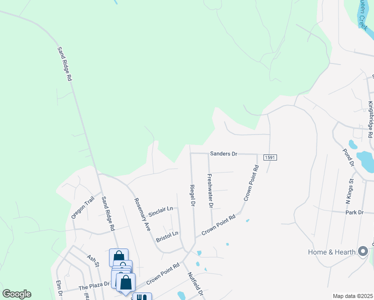 map of restaurants, bars, coffee shops, grocery stores, and more near 54 Riegel Drive in Hubert
