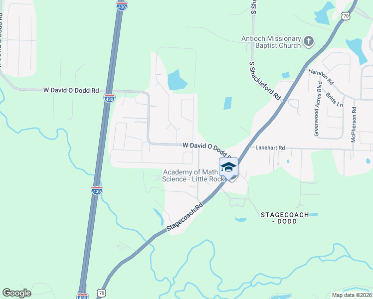 map of restaurants, bars, coffee shops, grocery stores, and more near 102 Woodridge Court in Little Rock