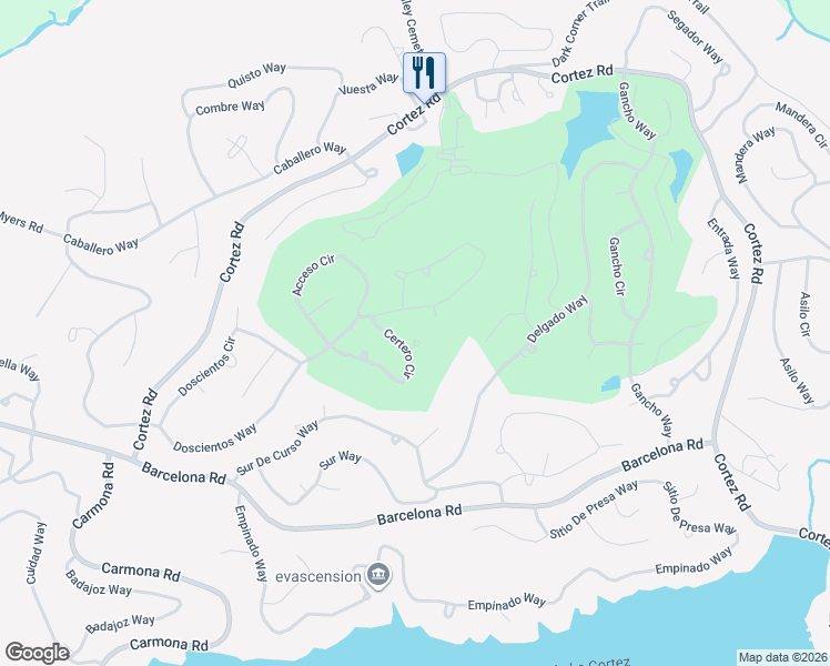 map of restaurants, bars, coffee shops, grocery stores, and more near 4 Certero Lane in Hot Springs