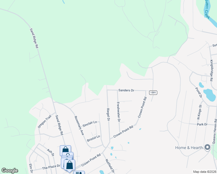 map of restaurants, bars, coffee shops, grocery stores, and more near 57 Sanders Drive in Hubert