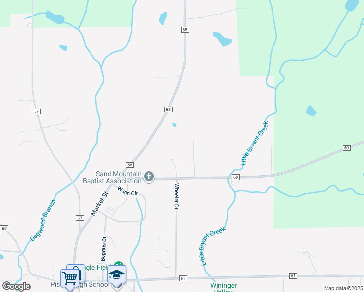 map of restaurants, bars, coffee shops, grocery stores, and more near in Pisgah